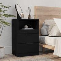 Berkfield Home Bedside Cabinet Black Engineered Wood