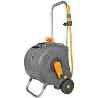 Hozelock 2416 Freestanding Compact Hose Reel + 30M Of 12.5Mm Hose in Grey