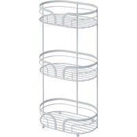 Showerdrape Dante Modern 3-Tier Floor Caddy - Bathroom Storage in White, Grey, Pink, Chrome, Black, Sage Green in White