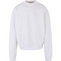 Build Your Brand Men's Ultra Heavy Crew Neck Sweatshirt in White | Size: Small