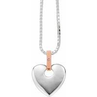 Clogau Women's Cariad Sterling Silver Big Heart Pendant with Diamond in Metallics