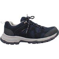 Shuropody Ava Wide Fit Women's Suede Lace Up Flat Hiking Style Shoe in Mid Navy | Size: 3