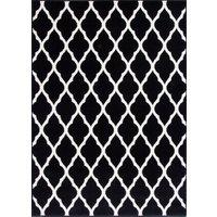 Kukoon Black White Classic Trellis Living Area Rug | Size: 240 cm x 330 cm