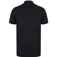 Henbury Men's Stretch Polo Shirt in True Black | Size: Large