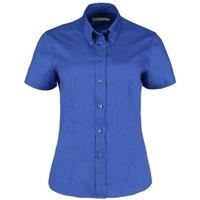 Kustom Kit Women's Premium Oxford Tailored Short-Sleeved Shirt in Blue | Size: 26