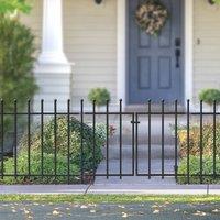 Primrose 94 cm Ball Top Fence Section Black Galvanised Steel Panacea Fence System