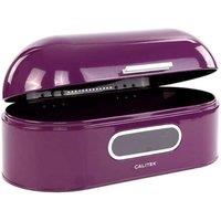 Calitek Retro Bread Bin Round Top Kitchen Counter Coated Carbon Steel in Purple