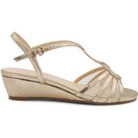 Paradox London Women's Jenna Glitter Low Heel Wedge Sandals in Gold | Size: 7