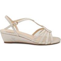 Paradox London Women's Jenna Glitter Low Heel Wedge Sandals in Nude | Size: 8