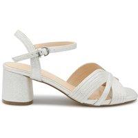 Paradox London Women's Noemi' Wide Fit Block Heel Sandal in Silver | Size: 5