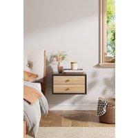 H&O Direct Floating Bedroom Nightstand with Two Drawers in Black