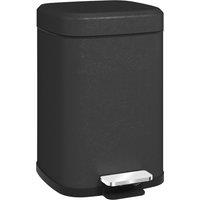 HOMCOM 12L Kitchen Pedal Bin, Metal Rubbish Bin with Soft-close Lid in Black | Size: Medium