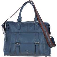 Brampton London 'Rodeo' Real Leather Weekender Bag in Navy