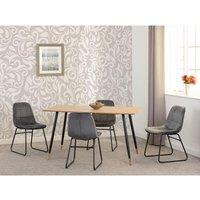 Seconique Hamilton Medium Dining Set with Lukas Chairs in Grey