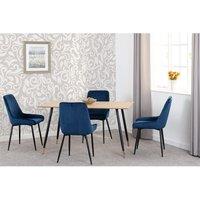 Seconique Hamilton Medium Dining Set with Avery Chairs in Blue