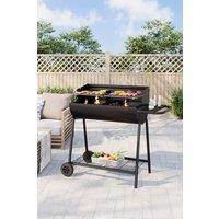 Black Outdoor BBQ Charcoal Grill with Wheels