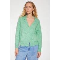 Cora V-Neck Collared Cardigan Green