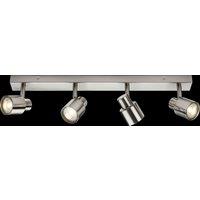 Netlighting GU10 Quad Bar Spotlight Brushed Chrome 230V IP20 50W in Grey