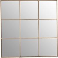 Orsina Oriel Grid Wall Mirror in Gold