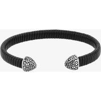 Bourne and Wilde Men's Leather Open Bangle UR31-01 in Black | Size: 20 cm
