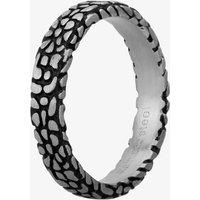 Bourne and Wilde Men's Oxidised Narrow Abstract Reptile Ring STR-481-01 66 in Silver | Size: V