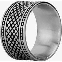 Bourne and Wilde Men's Oxidised Wide Uniform Reptile Ring UR19-02 64 in Silver | Size: V