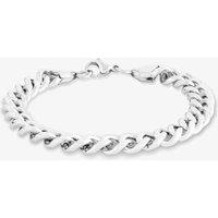 Bourne and Wilde Men's Double Curb Bracelet USS-784S8.5L2.5 in Silver | Size: 21.5 cm