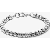 Bourne and Wilde Men's Polished Steel Belcher Bracelet USS-727S8.5L7.0 in Silver | Size: 21.5 cm