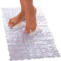 mysmartbuy Pebble Design Anti-Slip Bath or Shower Mat with Suction Cups - Non-Slip Mosaic Surface for Bathtub or Shower Tray - L70 x W35cm in Clear