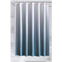 Neel Blue Gradient Colour Bathroom Shower Curtain with 12 Hooks, Mould & Mildew Resistant in Blue | Size: 180 cm width x 200 cm drop