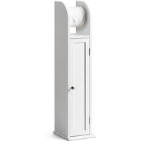 Christow Toilet Roll Holder Cabinet Freestanding White Wood Bathroom Storage