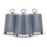 Tower Solitaire Storage Canisters, Set of 3, Tea/Coffee/Sugar, Grey T826207GRY | Size: A