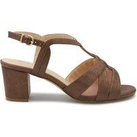 Paradox London Women's 'Narelle' Wide Fit Block Heel Sandal in Bronze | Size: 4