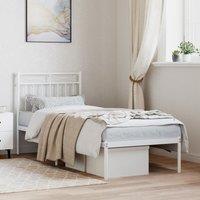 Berkfield Home Metal Bed Frame with Headboard White 80x200 cm
