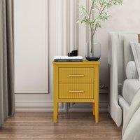 Cabinet Bits Palau 2 Drawer Bedside Table in Mustard