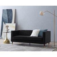 Home Detail Thomas 3 Seater Velvet Sofa in Black