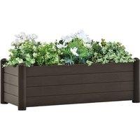Berkfield Home Garden Raised Bed PP Mocha 100x43x35 cm in Black | Size: 100 x 43 x 35 cm