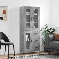 Berkfield Home Highboard Concrete Grey 69.5x34x180 cm Engineered Wood