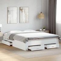 Berkfield Home Bed Frame with Drawers without Mattress White 140x200 cm