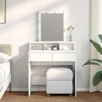 Berkfield Home Dressing Table with LED White 80x41x144.5 cm