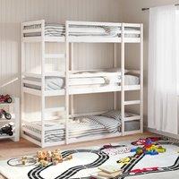 Berkfield Home Triple Bunk Bed without Mattress White 90x190 cm Single Solid Wood Pine