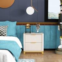 Cabinet Bits Molino 2 Drawer Bedside Table in White