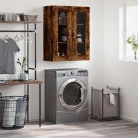 Berkfield Home Wall Mounted Cabinet Smoked Oak 69.5x34x90 cm in Brown