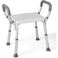 Costway Bath Chair Shower Bench Height Adjustable Shower Seat Bathroom Bathtub Stool in White