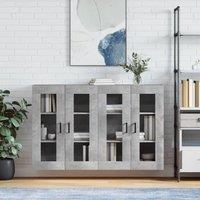 Berkfield Home Wall Mounted Cabinets 2 pcs Concrete Grey Engineered Wood