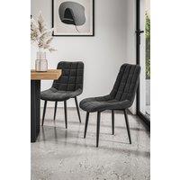 More4Homes Set of 8 Nova Modern Velvet Dining Chair Padded Seat Metal Legs in Black