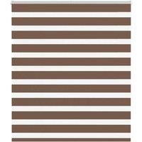 Berkfield Home Zebra Blind Brown 125x150 cm Fabric Width 120.9 cm Polyester