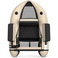 Costway Inflatable Fishing Float Tube Portable Adult Fishing Boat withPump in Beige