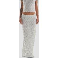 Members Co-Ord Waffle Textured Maxi Skirt in Light Grey