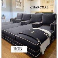 HOB Furniture Viva Luxury Cinema Sofa 12ft x 6ft in Charcoal